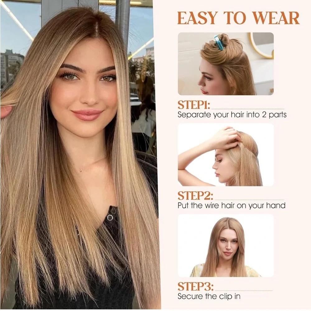 Natural Black Remy Human Hair 16 Inch Halo Hair Extensions